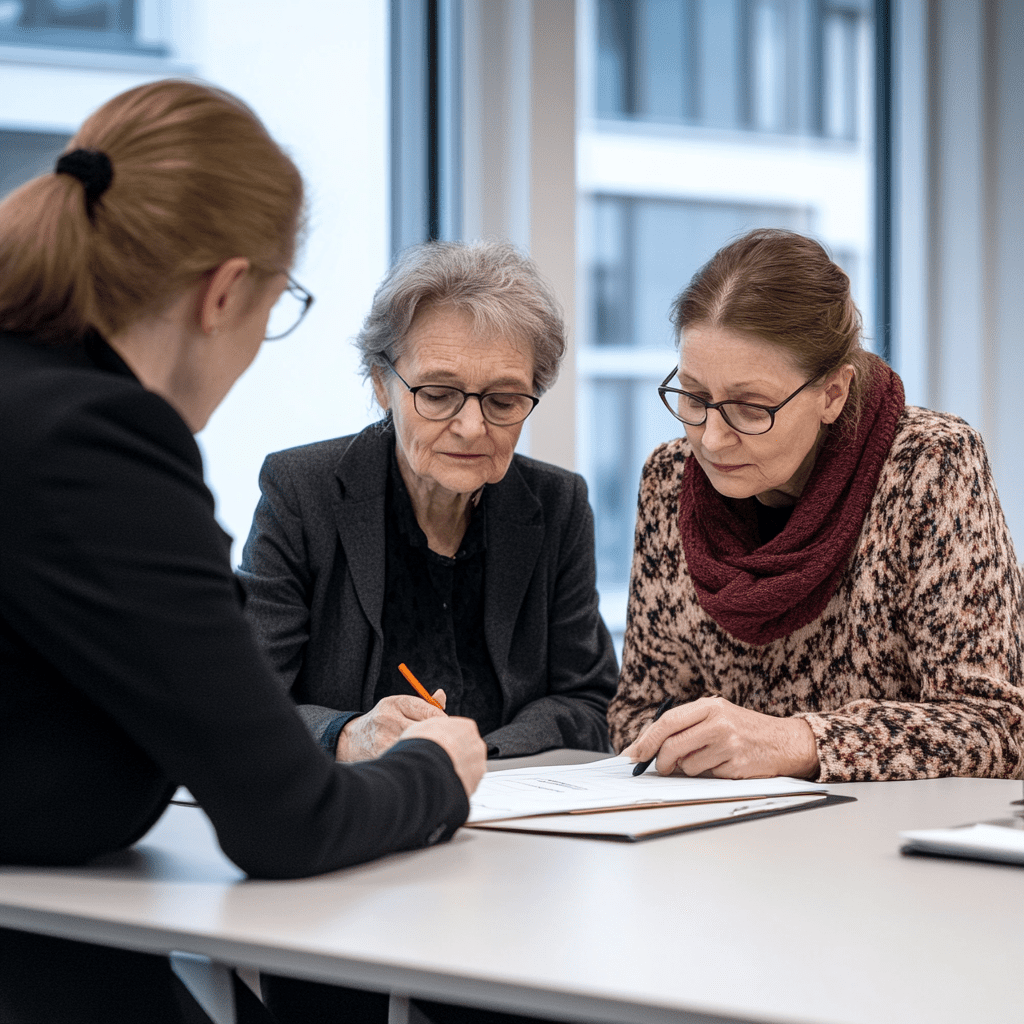 Pflegestützpunktmitarbeiter bei der Antragshilfe