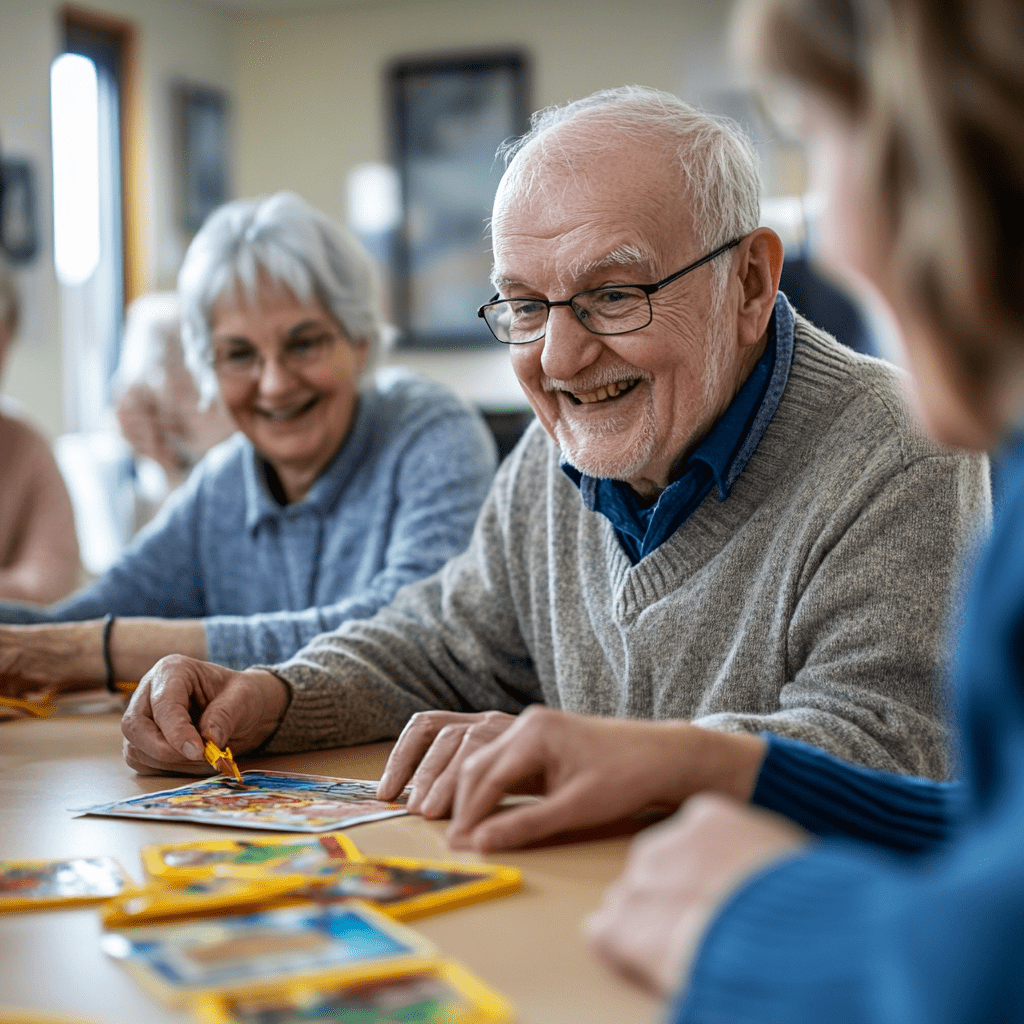 Gruppe von Senioren bei Kunsttherapie