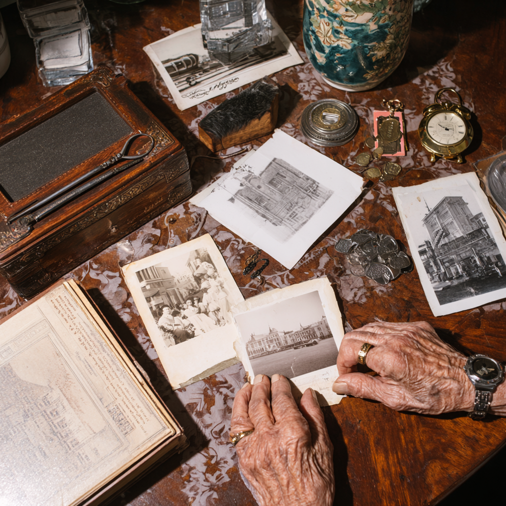 Demenzkranke Person mit vertrauten Gegenständen Demenzkranke Person mit vertrauten Gegenständen