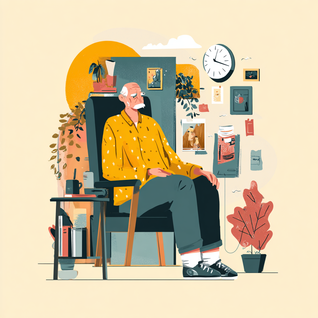 Unruhige Demenzkranke Person in sicherer Umgebung Unruhige Demenzkranke Person in sicherer Umgebung