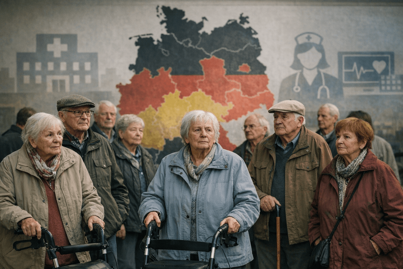 Symbolische Darstellung des demografischen Wandels in Deutschland Symbolische Darstellung des demografischen Wandels in Deutschland
