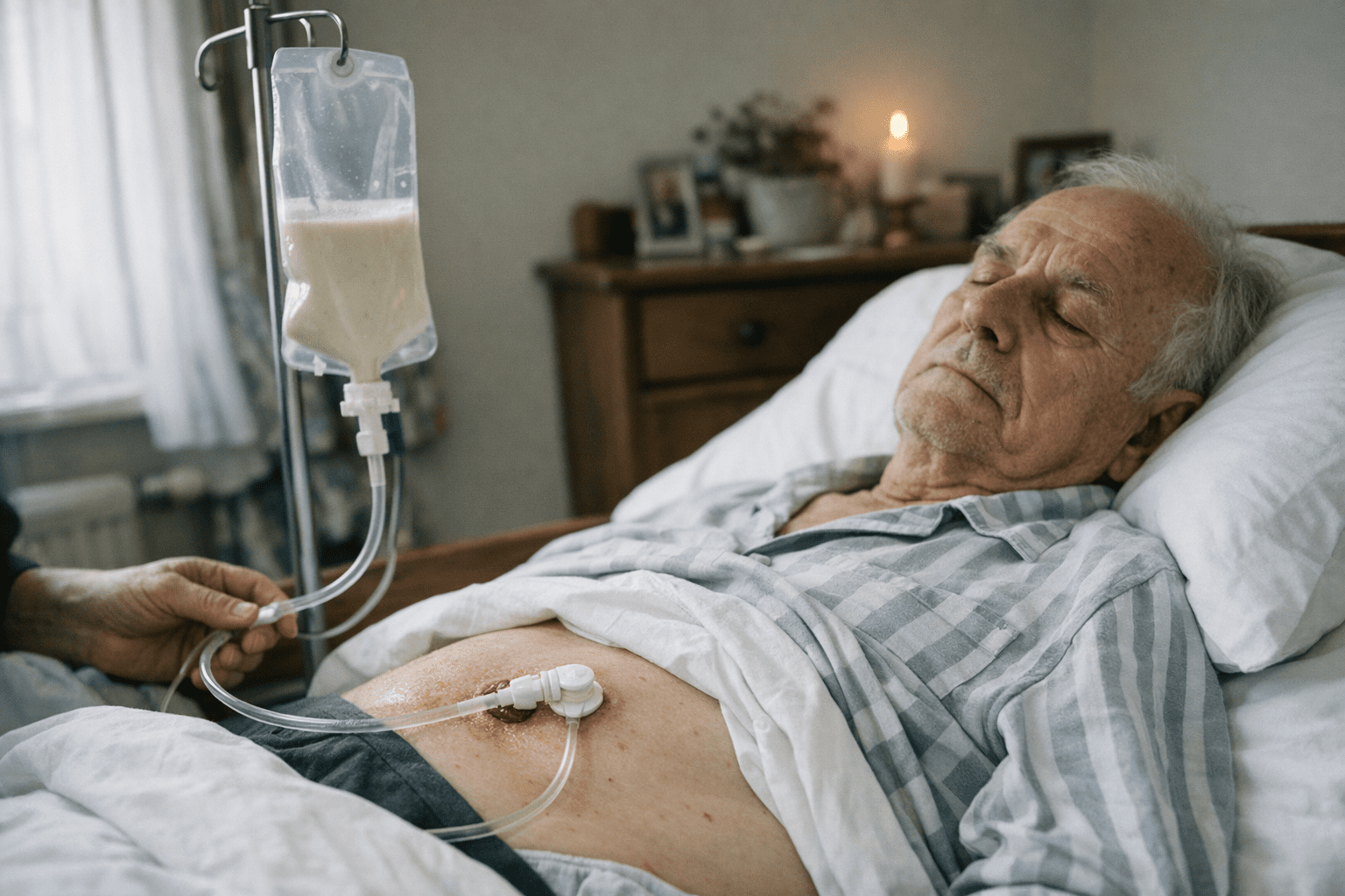 PEG-Sonde bei Demenzpatient PEG-Sonde bei Demenzpatient