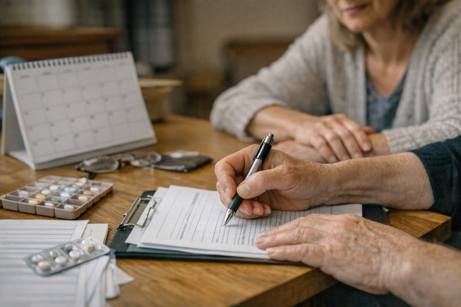 Pflegegrad Antrag und Begutachtung Pflegegrad Antragstellung Begutachtung und Dokumentation mit Formularen und Medikamentenplan