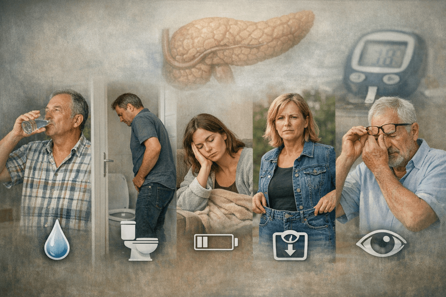 Symptome von Diabetes Typ 3 Infografik der Symptome von Diabetes Typ 3