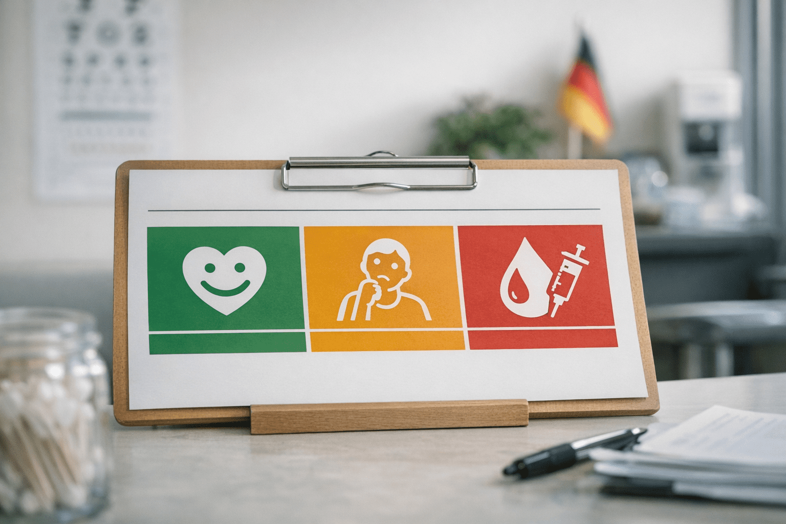 HbA1c Normwerte Tabelle Tabelle mit HbA1c Normwerten und Symbolen für gesund, Prädiabetes und Diabetes