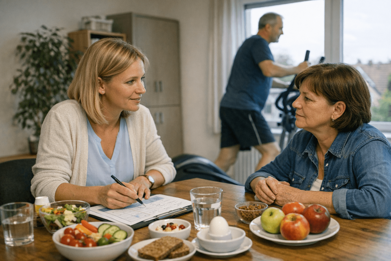 Ernährungsberatung und Bewegung Ernährungsberatung mit gesunden Lebensmitteln und Bewegung