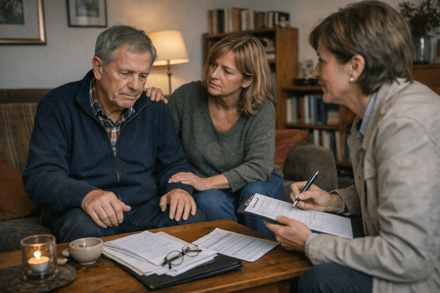 Parkinson-Betroffener bei der MDK-Begutachtung im häuslichen Umfeld Parkinson-Betroffener bei der MDK-Begutachtung im häuslichen Umfeld