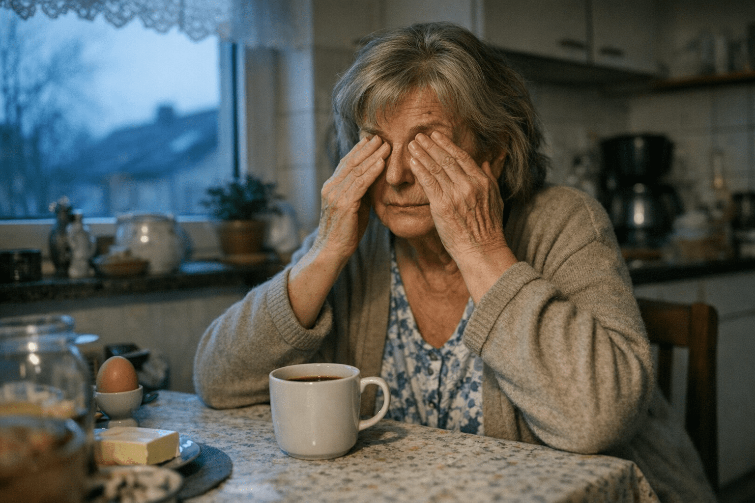 Seniorin mit Schlafstörungen und Tagesmüdigkeit Seniorin mit Schlafstörungen und Tagesmüdigkeit