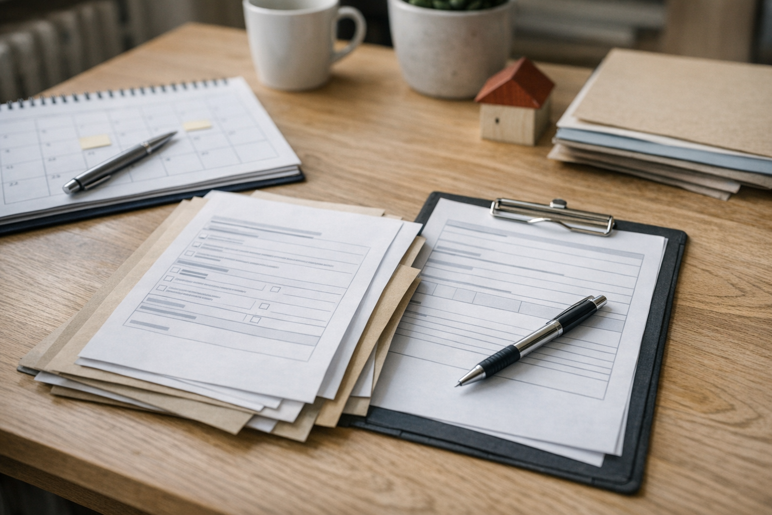 Long-term care insurance application and documents all on one table Documents for the long-term care insurance fund and application properly prepared