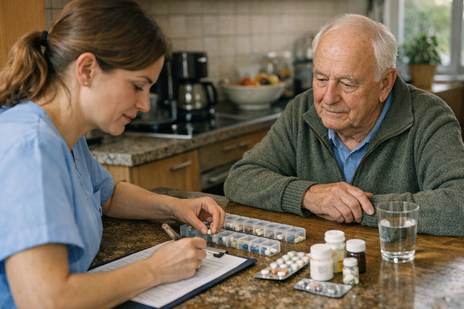 Behandlungspflege mit Medikamentenorganisation Behandlungspflege mit Medikamentenplan und Dokumentation