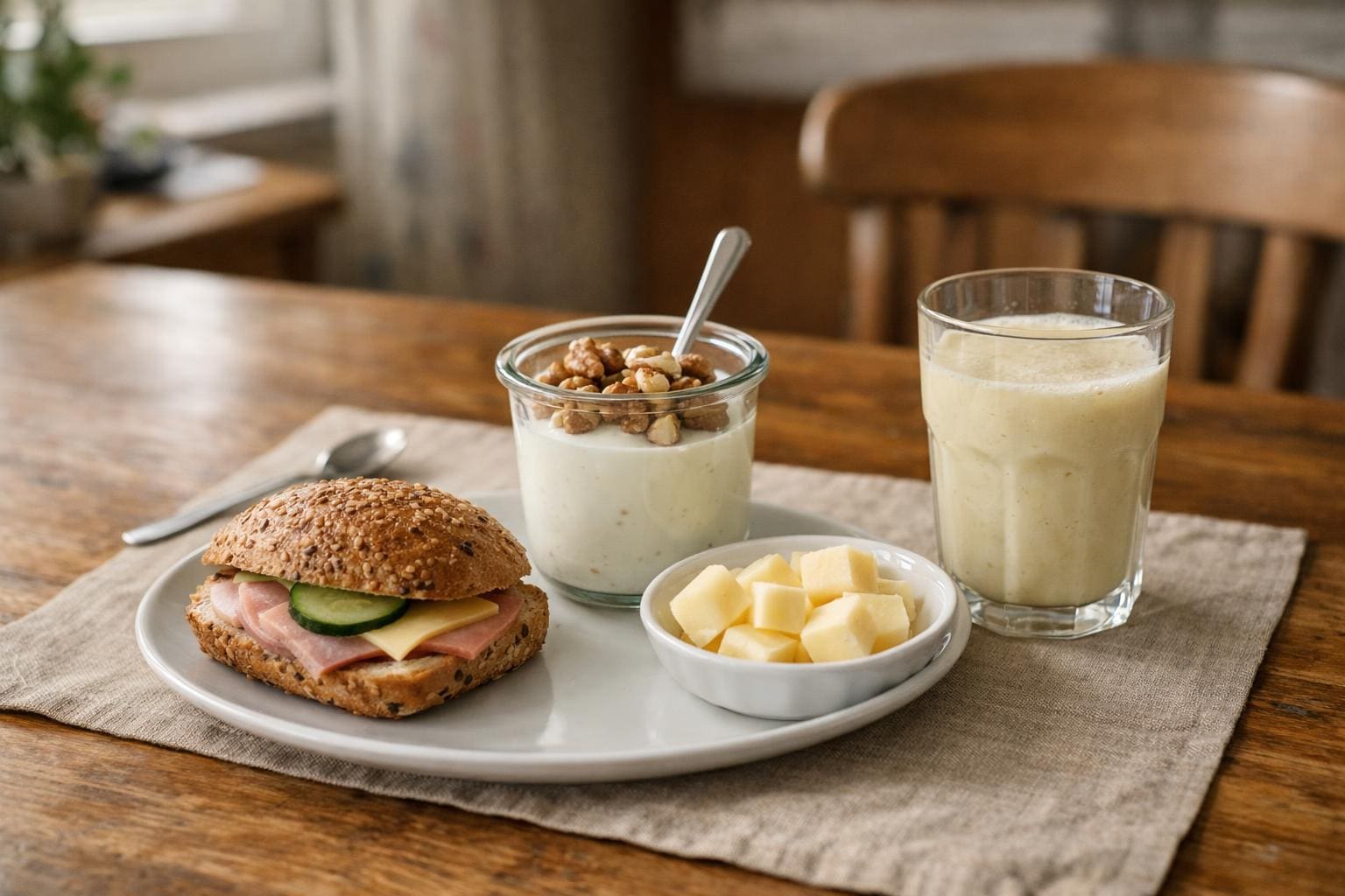 Kleine Mahlzeiten und Snacks ueber den Tag Mehrere kleine Mahlzeiten und energiereiche Snacks fuer Senioren