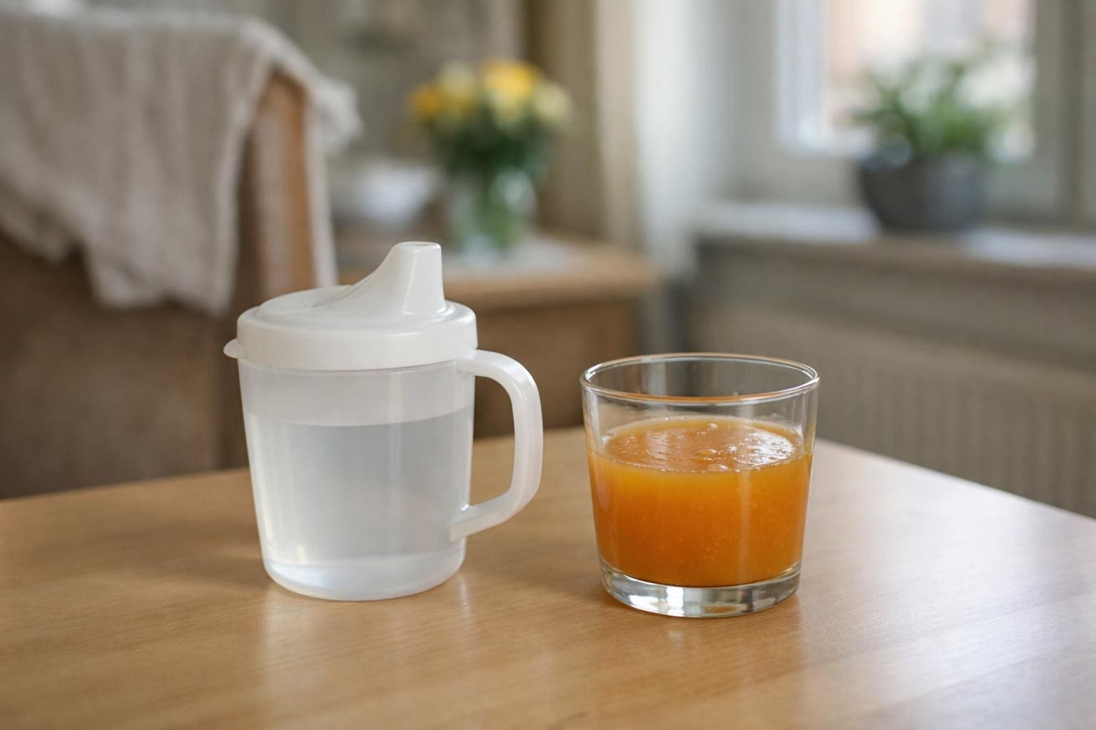 Angedicktes Getraenk und geeigneter Becher bei Schluckbeschwerden Angedicktes Getraenk und geeigneter Becher bei Schluckbeschwerden